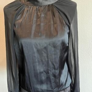 Abercrombie & Ffitch SP black satin bodysuit top